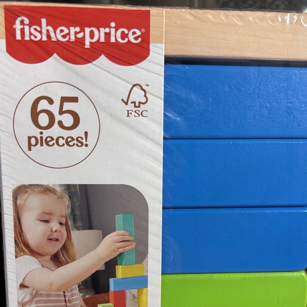 Fisher-Price Toddler Wooden Stacking Blocks 65 Pieces Preschool Learning Toy NEW - Picture 5 of 13